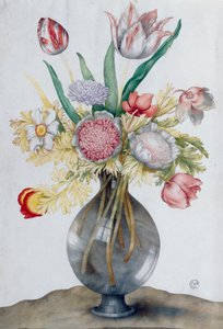 Glass Vase with a Bunch of Flowers by Giovanna Garzoni